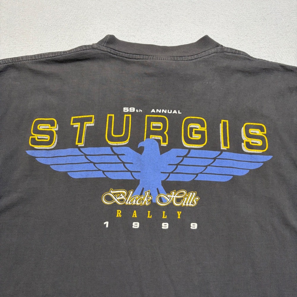 All Sport T-Shirt Mens L Black 1999 Sturgis 59th Annual Rally Vintage Graphic